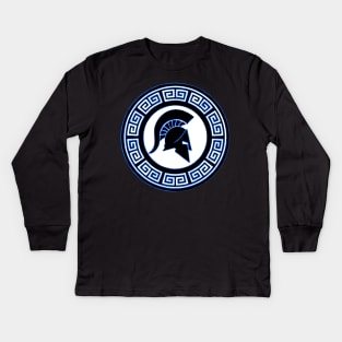 Spartan Helmet and Shield Kids Long Sleeve T-Shirt